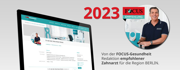 Dr. Schreck und Zahnarzt Robert Scholz empfohlen durch die Redaktion von FOCUS Gesundheit